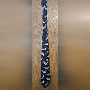 Vintage USA Made Ducks Unlimited Necktie 100% Silk Decoys Navy